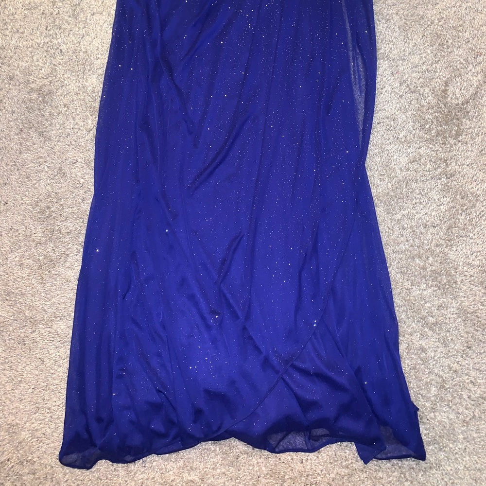 Blondie Nites Dark Blue Glittery Zip Down Dress size 5 - Picture 5 of 10